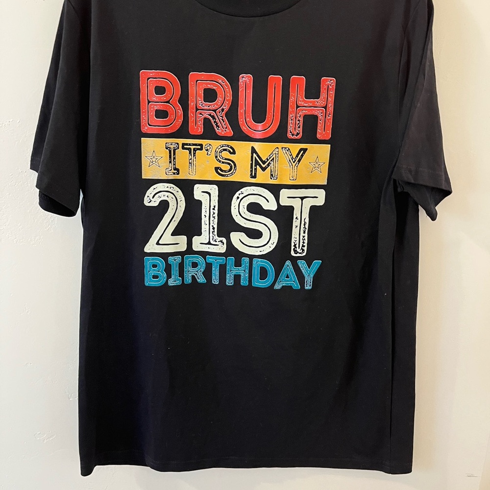 Black Graphic T-Shirt with Colorful Print